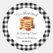 私たちのショートスタックパンケーキブレックファーストバースデーパーティー ラウンドシール (正面)