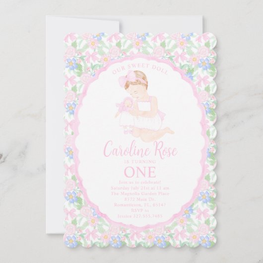 私たちのスイートドール プレッピー グランミレニアル フラワーズ 招待状 (正面)