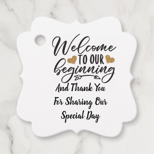 私たちのスタートにようこそ フェイバータグ (正面)