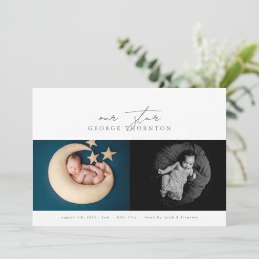 私たちのスターベビーフォトコラージュ誕生 案内状 (スタンド正面)