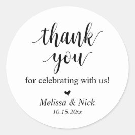 私たちのステッ祝カーをありがとうござ結婚う ラウンドシール