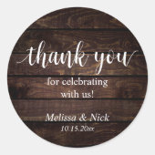 私たちのステッ祝カーをありがとうござ結婚う ラウンドシール (正面)