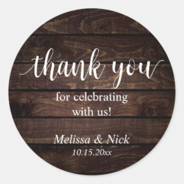 私たちのステッ祝カーをありがとうござ結婚う ラウンドシール