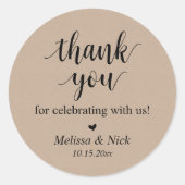私たちのステッ祝カーをありがとうござ結婚う ラウンドシール (正面)