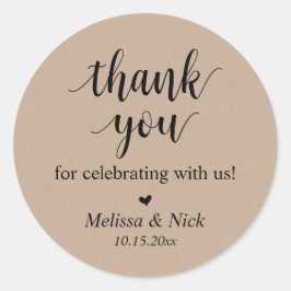 私たちのステッ祝カーをありがとうござ結婚う ラウンドシール