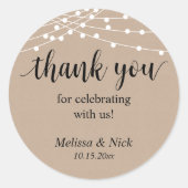 私たちのステッ祝カーをありがとうござ結婚う ラウンドシール (正面)