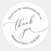 私たちのステッ祝カーをありがとうござ結婚う ラウンドシール (正面)