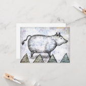 私たちのストイック豚グリーティングカード カード (正面/裏面インサイチュ)