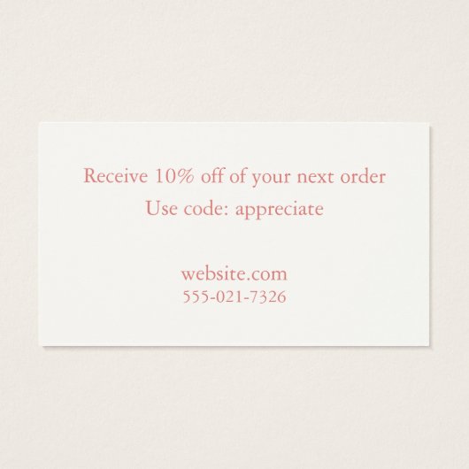 私たちのスモールビジネスをサポートしてくれてありがとう (裏面)