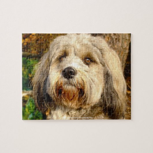 私たちのチベットテリア私たちの家族ペット ジグソーパズル (横)