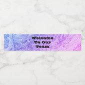 私たちのチームへようこそ マーブルブルーピンクオフィス ペットボトルラベル (シングルラベル)