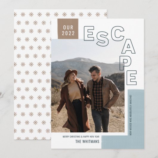 私たちのトラベルエスケープ | ボホ モダン フォト クリスマス (正面/裏面)