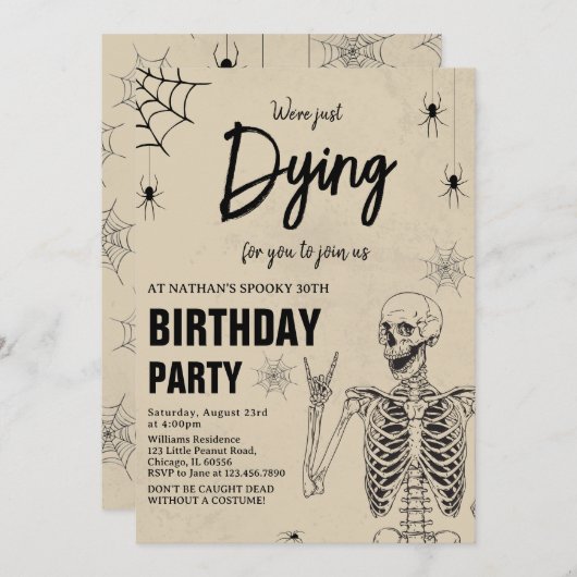 私たちのハロウィーン誕生日に参加してほしい 招待状 (正面/裏面)