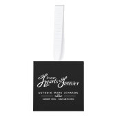 私たちのハートでの葬儀のモノラル写真記憶 キューブオーナメント (正面)