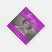 私たちのハートで永遠にピンクの紫のナプキンを写真 スタンダードランチョンナプキン (角)