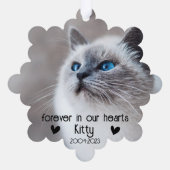 私たちのハートで永遠にペットの記念オーナメント オーナメントカード (裏面)