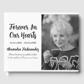 私たちのハートで永遠にミニマル写真葬儀 ゲストブック (正面)