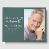 私たちのハートで永遠にミニマル写真葬儀 ゲストブック (正面)