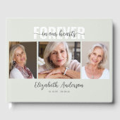 私たちのハートで永遠にミニマル写真葬儀 ゲストブック (正面)