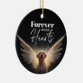 私たちのハートで永遠に犬の記念碑 セラミックオーナメント (右)