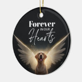 私たちのハートで永遠に犬の記念碑 セラミックオーナメント (左)