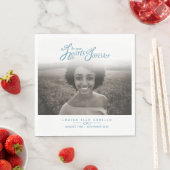 私たちのハートで永遠に白い葬儀ナプキンス写真 スタンダードランチョンナプキン (インサイチュ)