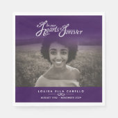 私たちのハートで永遠に紫色の葬儀ナプキン スタンダードランチョンナプキン (正面)