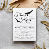 私たちのハートで永遠に舞う鳥の写真葬儀 招待状