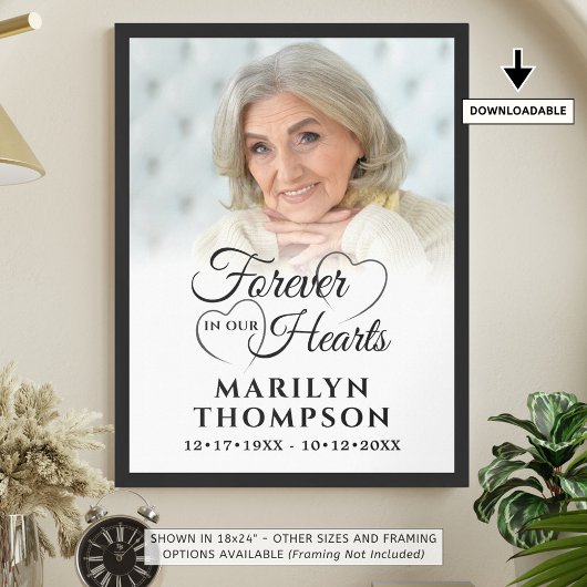 私たちのハートで永遠に葬儀の記念写真 ポスター