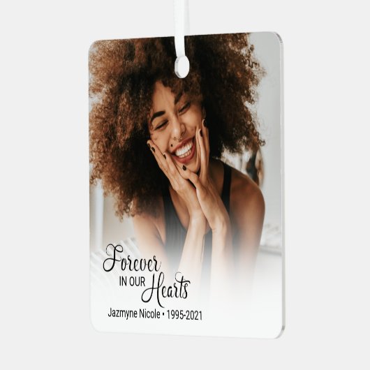 私たちのハートで永遠に記念写真 メタルオーナメント (正面左)