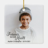 私たちのハートで永遠に記念子写真 セラミックオーナメント (裏面)