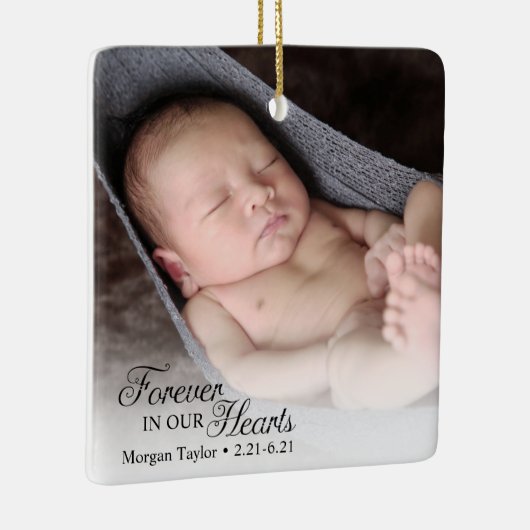 私たちのハートで永遠に記念子写真 セラミックオーナメント (右)