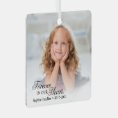 私たちのハートで永遠に記念子写真 メタルオーナメント (正面右)