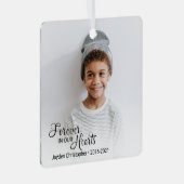 私たちのハートで永遠に記念子写真 メタルオーナメント (正面右)