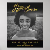 私たちのハートで永遠独身のに写真黒金ゴールド 箔ポスター (正面)