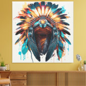 私たちのハートで生まれ変わったクリー伝統 キャンバスプリント (インサイチュ (リビング))