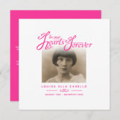 私たちのハートで葬儀は彼女はピンクの白の詩に行っている ノートカード (正面/裏面)