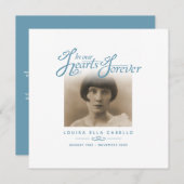 私たちのハートで葬儀は彼女は白い青の詩を消している ノートカード (正面/裏面)