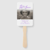 私たちのハートで葬儀パープル白い結婚式プログラム ハンドファン (裏面)