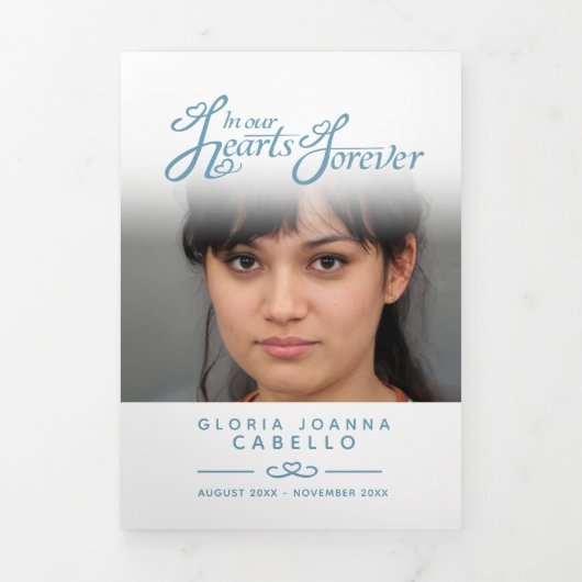 私たちのハートで葬儀プログラムサービス 三つ折りプログラム (カバー)