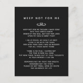 私たちのハートの葬儀は永遠に黒い写真詩 エンクロージャーカード (裏面)