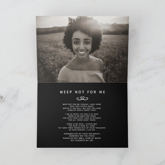 私たちのハートの葬儀は永遠に黒い詩 カード (内部)