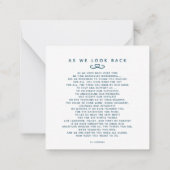 私たちのハートの葬儀を振り返る詩を青く見て ノートカード (裏面)