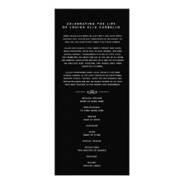 私たちのハートの葬儀プログラムで白い黒モノ ラックカード