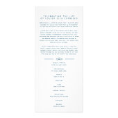 私たちのハートの葬儀プログラムで白とスチールブルー ラックカード (正面)