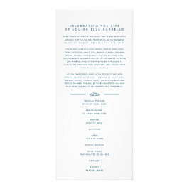 私たちのハートの葬儀プログラムで白とスチールブルー ラックカード