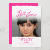 私たちのハートの葬儀プログラムで白とピンク プログラム (正面/裏面)