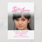 私たちのハートの葬儀プログラムで白とピンク プログラム (正面)