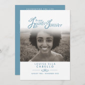 私たちのハートの葬儀プログラムで白と青 プログラム (正面/裏面)