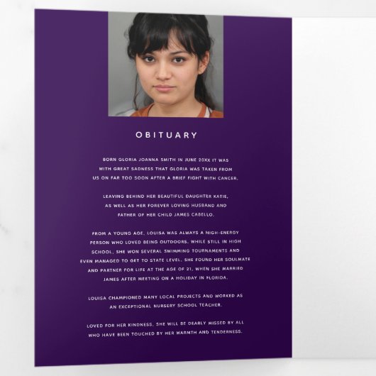 私たちのハートの葬儀プログラムサービス 三つ折りプログラム (内部最初)